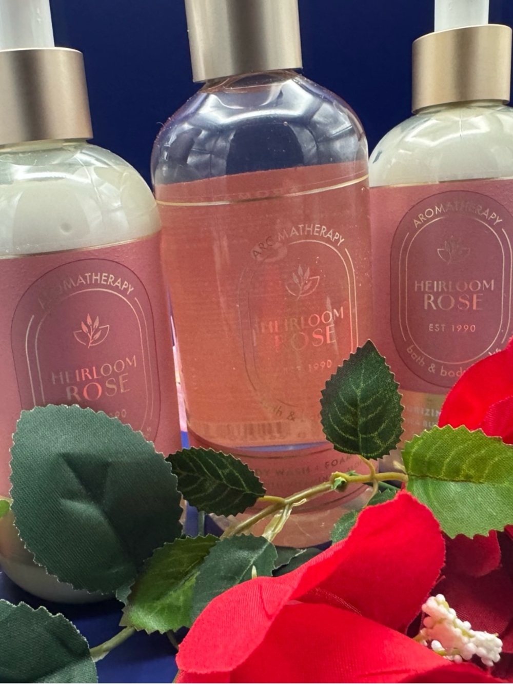 Bath & Bodyworks Heirloom Rose 3 piece Bath & Body Set